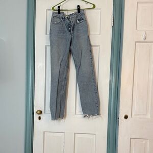 Agolde Lana Light Blue Straight Leg Jeans